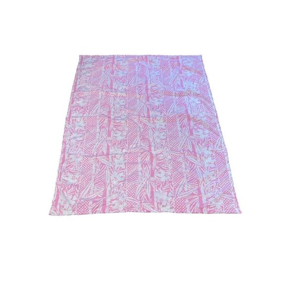 Handmade Polynesian Tahitian Hawaiian Baby Crib Quilt 50 x 42 Pink and White - Picture 1 of 3